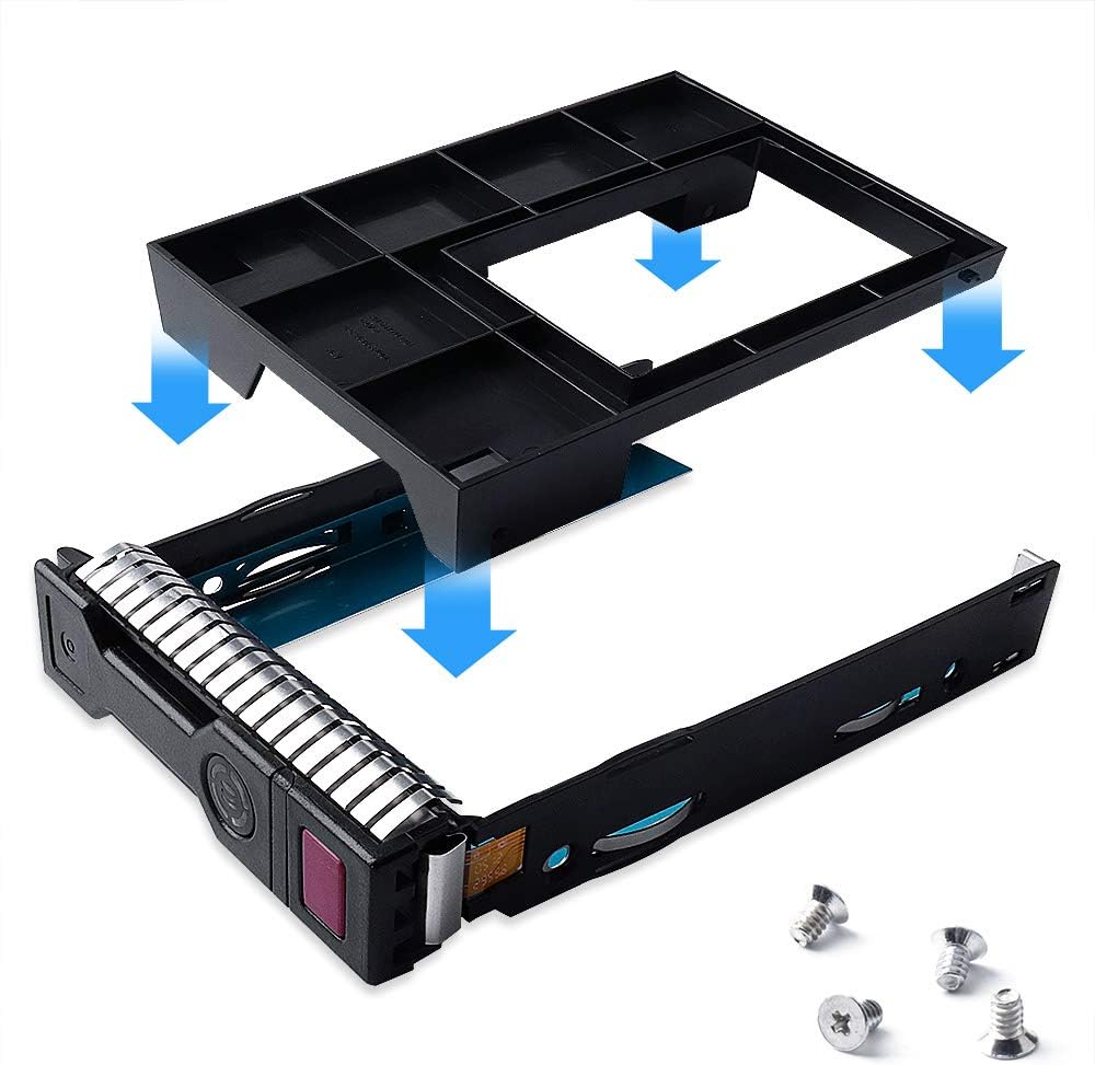 3.5 651314-001 Hybrid Tray Caddy with 2.5 661914-001 Adapter Compatible for HP Hard Drive Tray WS460C BL420C DL388 DL560 BL465C BL660C Gen9 G9 Gen8 G8 Server with Screw