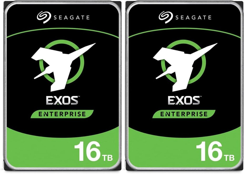 Seagate 16TB HDD Exos X16 7200 RPM 512e/4Kn SATA 6Gb/s 256MB Cache 3.5-Inch Enterprise Hard Drive (ST16000NM001G) 2 Pack