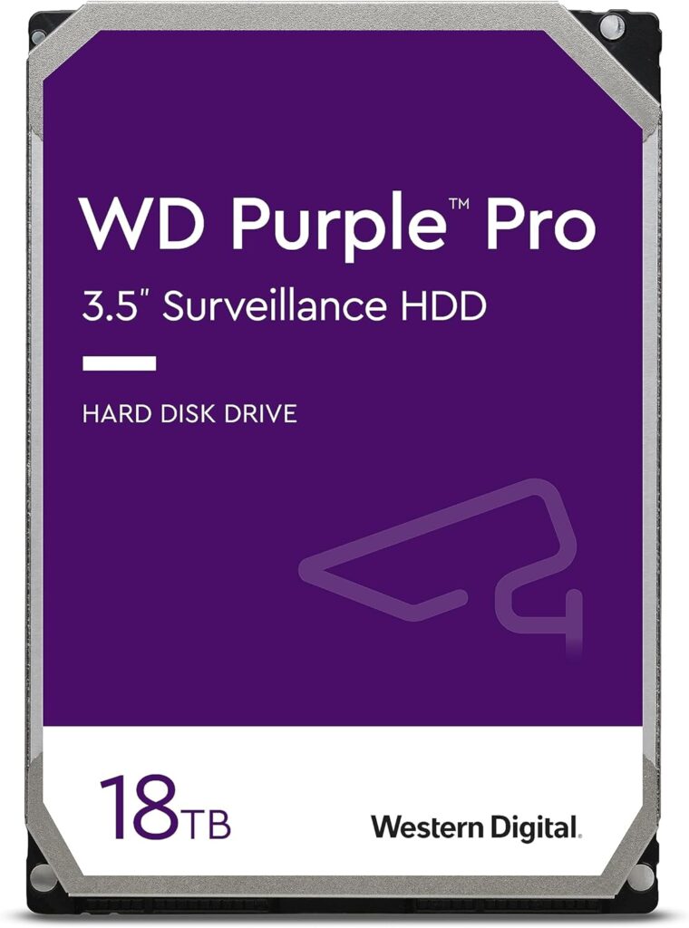 Western Digital 18TB WD Purple Pro Surveillance Internal Hard Drive HDD - SATA 6 Gb/s, 512 MB Cache, 3.5 - WD181PURP