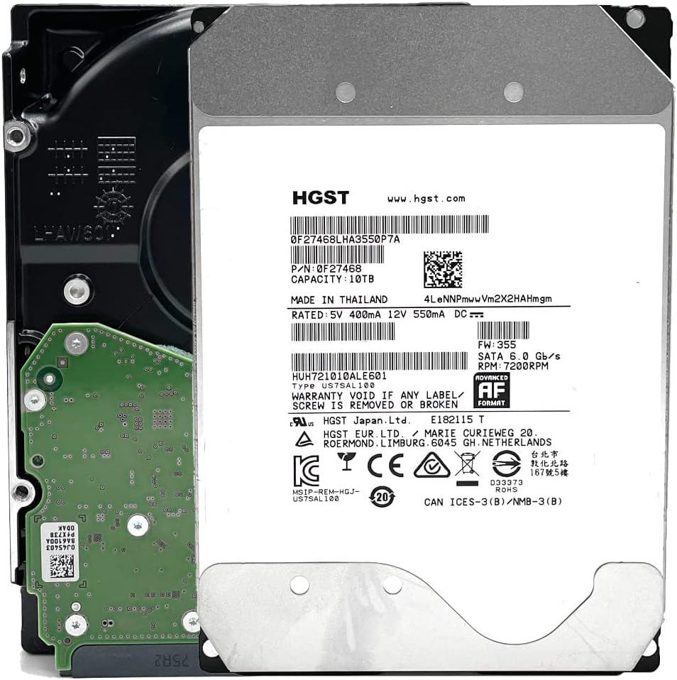 HGST WD Ultrastar DC HC510 10TB 7200RPM SATA 6Gb/s 3.5 SED Hard Drive - HUH721010ALE601 (0F27605) (Renewed)