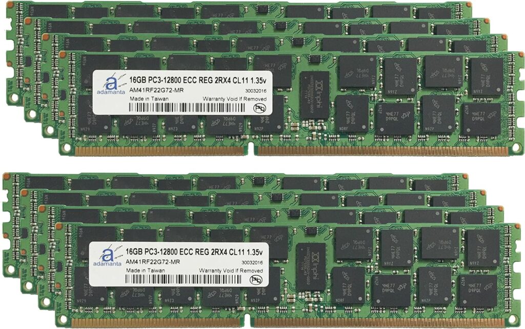 Adamanta 128GB (8x16GB) Server Memory Upgrade for Dell PowerEdge R620 DDR3 1600Mhz PC3-12800 ECC Registered 2Rx4 CL11 1.35v