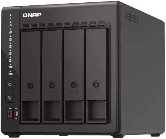 QNAP TS-453E-8G-US 4 Bay High-Performance Desktop NAS with Intel Celeron Quad-core Processor, 8 GB DDR4 RAM and Dual 2.5GbE (2.5G/1G/100M) Network Connectivity (Diskless)