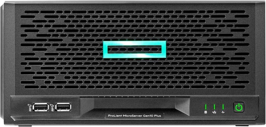 Hewlett Packard Enterprise HPE ProLiant MicroServer Gen10 Plus v2 Ultra Micro Tower Server for Small Business, Xeon E-2314 2.8GHz, 32GB Memory, 4TB SSD Storage, RAID, iLo