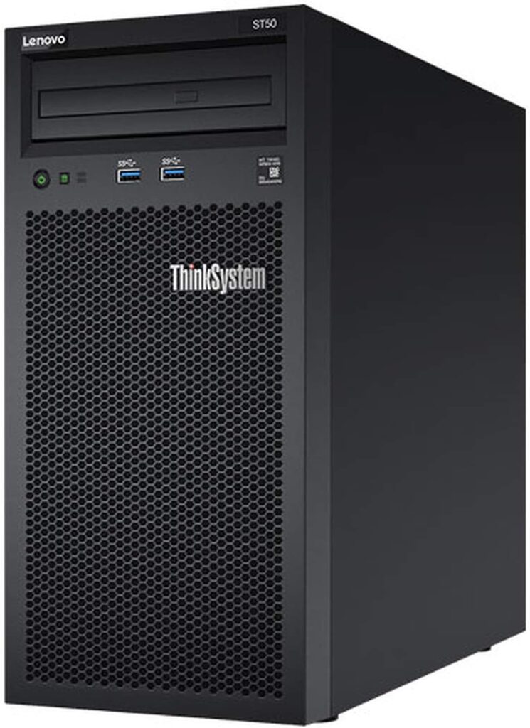 Lenovo ThinkSystem ST50 Tower Server Including Intel Xeon 3.4GHz CPU, 32GB DDR4 2666MHz RAM, 6TB HDD Storage, JBOD RAID (Renewed)