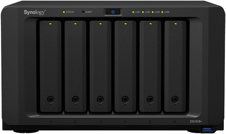 Synology DiskStation DS1618+ NAS Server for Business with Intel 2.1GHz CPU, 32GB Memory, 6TB SSD Storage, DSM Operating System, iSCSI Target Ready