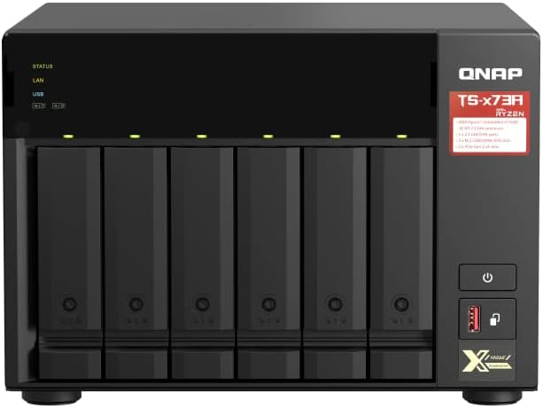 QNAP TS-673A-8G 6 Bay High-Performance NAS with 2 x 2.5GbE Ports and Two PCIe Gen3 Slots