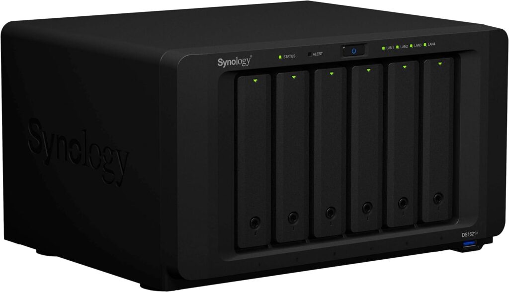 Synology DiskStation DS1621+ NAS Server for Business with Ryzen CPU, 32GB Memory, 12TB SSD Storage, DSM Operating System, iSCSI Target Ready