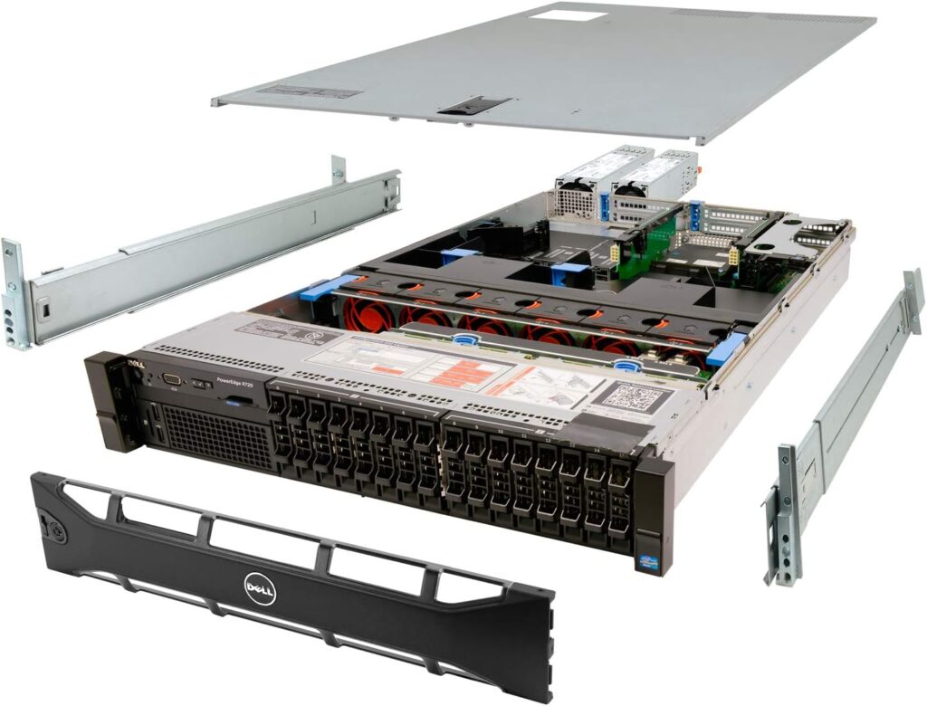 Dell PowerEdge R720 Server 2X E5-2690 2.90Ghz 16-Core 192GB 2X 512GB SSD Rails (Renewed)