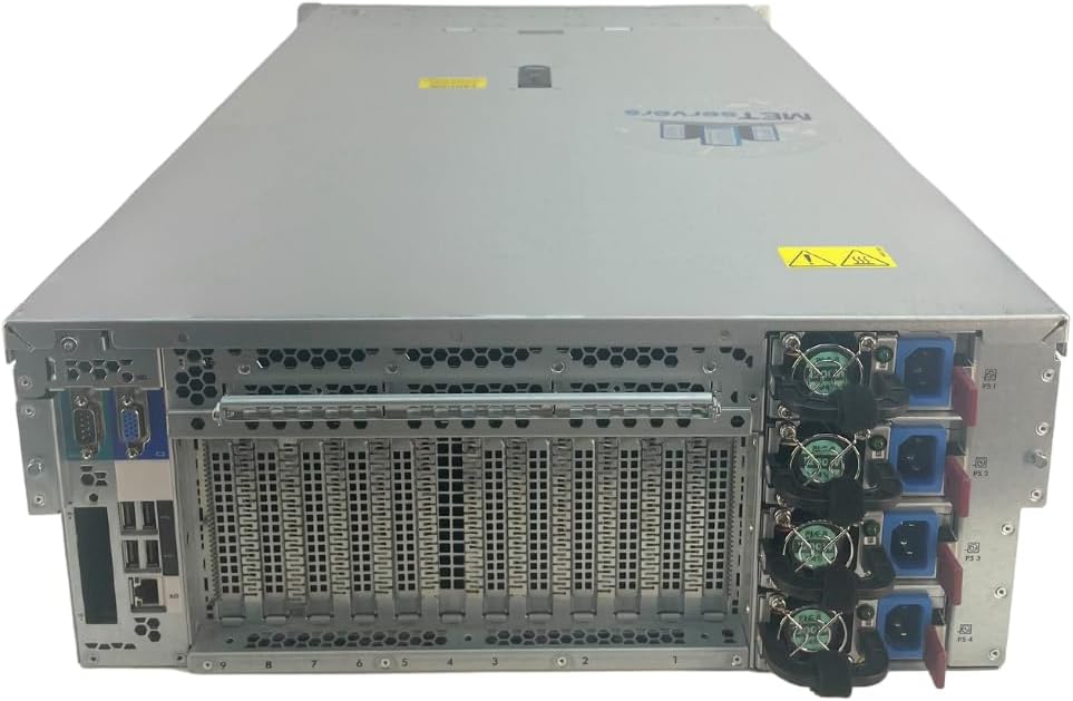 METServers DL580 G9 5 Bay SFF 4U Server, 4X Intel Xeon E7-4830 V3 2.1GHz 12C CPU, 1TB (32 x 32GB) DDR4 RDIMM, P830i, 5X 1.92TB 12G SAS SSD, Rail Kit Included (Renewed)