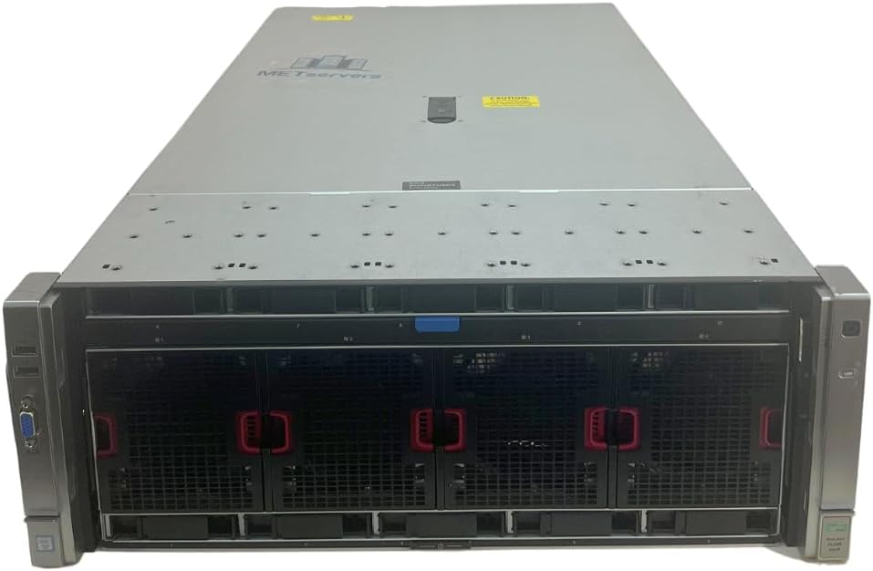 METServers DL580 G9 5 Bay SFF 4U Server, 4X Intel Xeon E7-4830 V3 2.1GHz 12C CPU, 1TB (32 x 32GB) DDR4 RDIMM, P830i, 5X 1.92TB 12G SAS SSD, Rail Kit Included (Renewed)