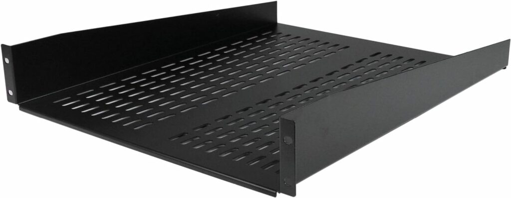 StarTech.com 2U Server Rack Shelf - Universal Vented Rack Mount Cantilever Tray for 19 Network Equipment Rack  Cabinet - Heavy Duty Steel - Weight Capacity 50lb/23kg - 22 Deep Shelf (CABSHELF22V)