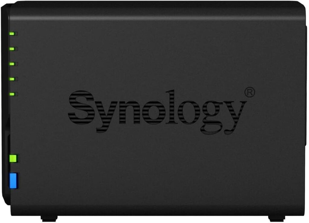 Synology DiskStation DS220+ NAS Server with Celeron 2.0GHz CPU, 6GB Memory, 16TB HDD Storage, 2 x 1GbE LAN Ports, DSM Operating System