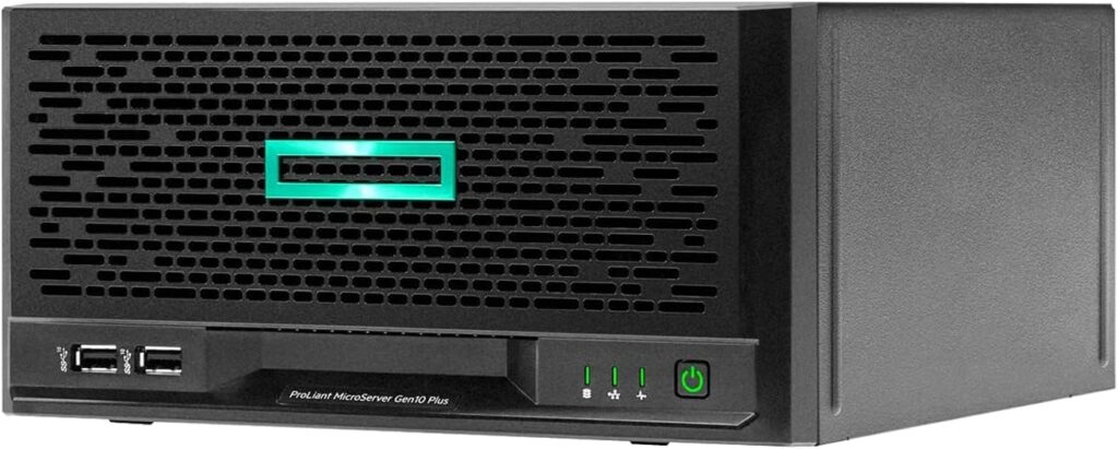 Hewlett Packard Enterprise HPE ProLiant MicroServer Gen10 Plus v2 Ultra Micro Tower Server for Small Business, Xeon E-2314 2.8GHz, 64GB Memory, 16TB HDD Storage, RAID, iLo, Server 2022 Standard