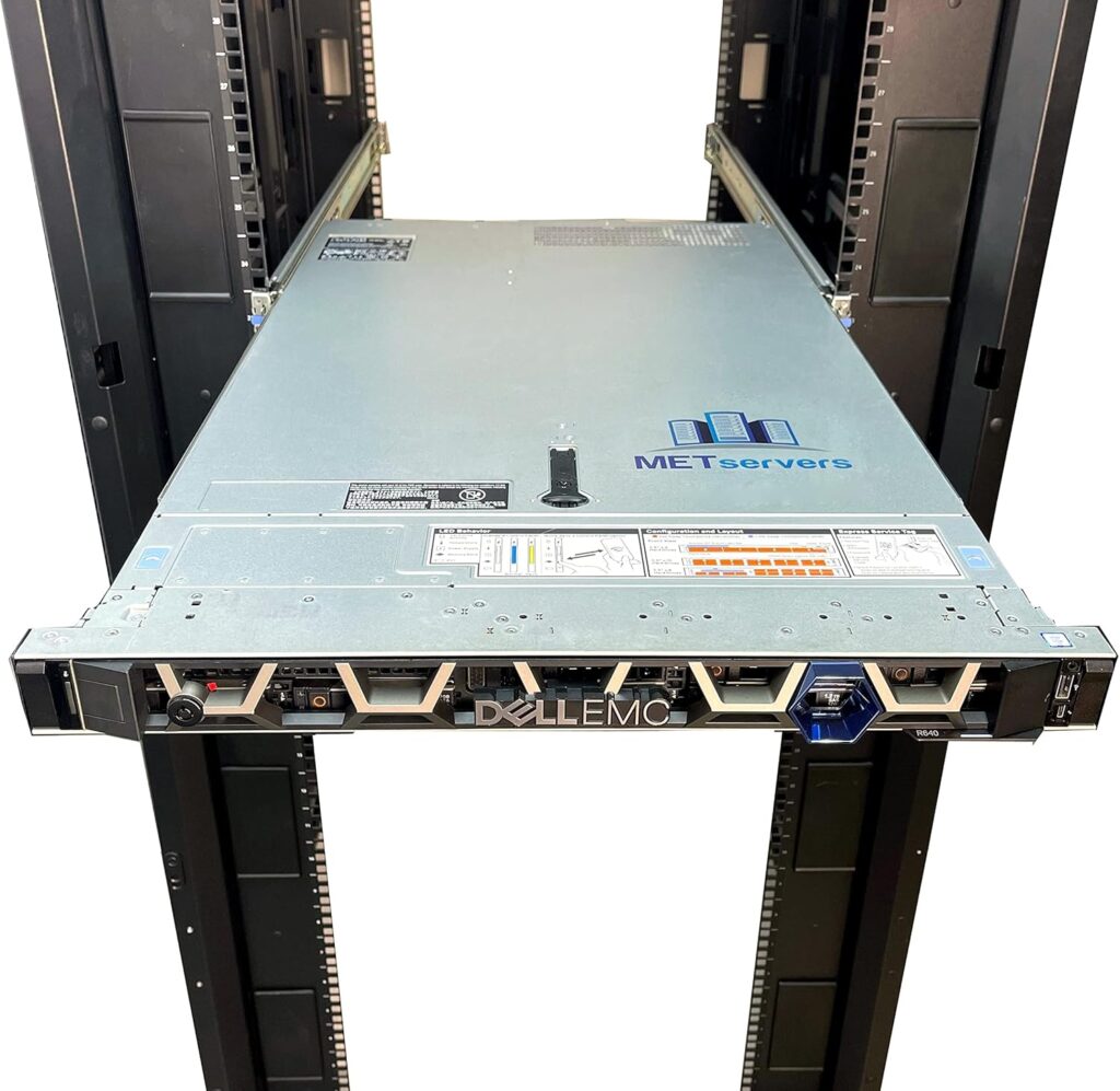 METServers R640 10 NVMe Bay SFF 1U Server, 2X Intel Xeon Gold 5118 2.3GHz 12C CPU, 128GB (4 x 32GB) 2933MHz DDR4, H330, 4X 1.92TB NVMe SSD, 4X 1GbE, Rail Kit Included, 8x5xNBD 3YR Warranty (Renewed)